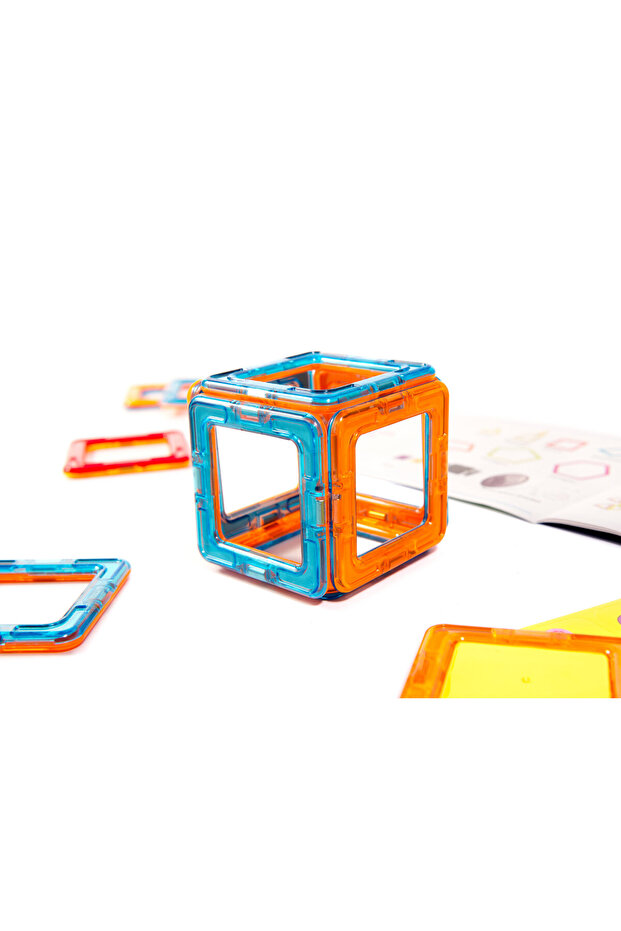 Set Inteligent de Constructie Smart Magnets 3D idealSTORE, Include 52 de Elemente Magnetice Multicol - 6