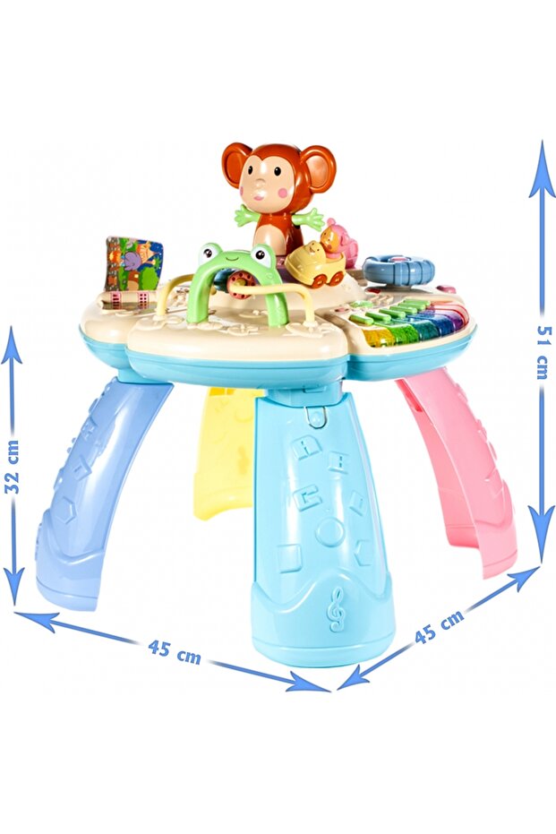 idealSTORE 6 in 1 Interactive Educational Table Funny Dance Monkey, Includes movable elements that can be - 2