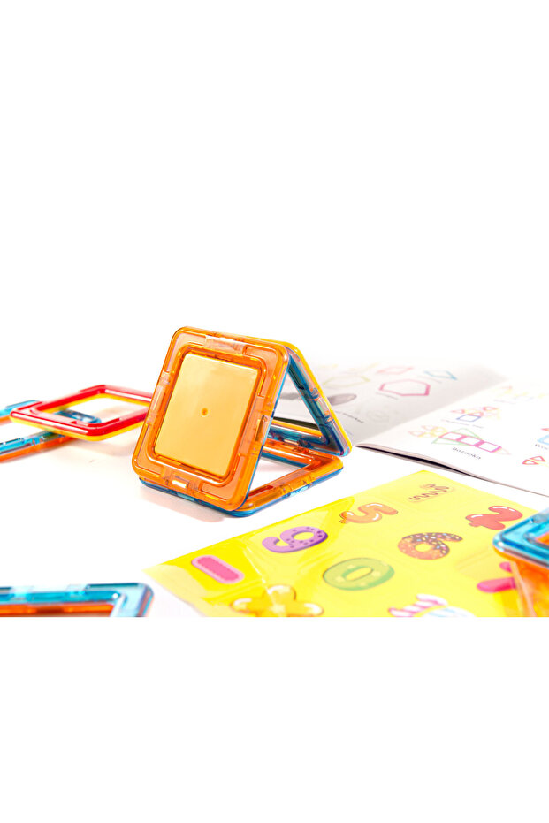 Set Inteligent de Constructie Smart Magnets 3D idealSTORE, Include 52 de Elemente Magnetice Multicol - 8