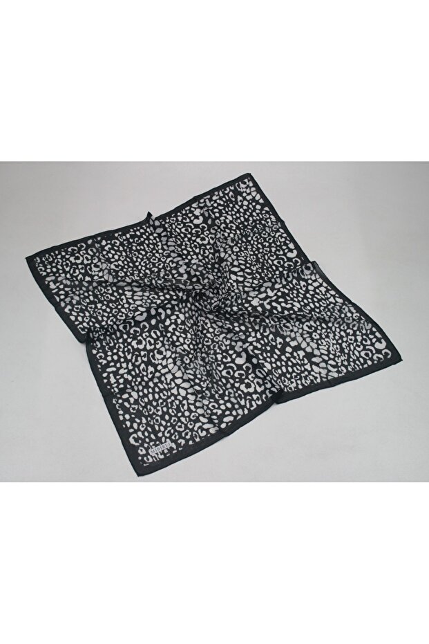 Leopard Patterned Chiffon Scarf - 1