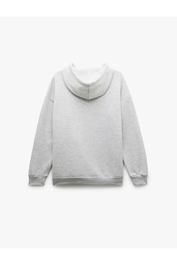 Three Thread Raised Kangaroo Pocket Basic Hooded Sweatshirt - 4
