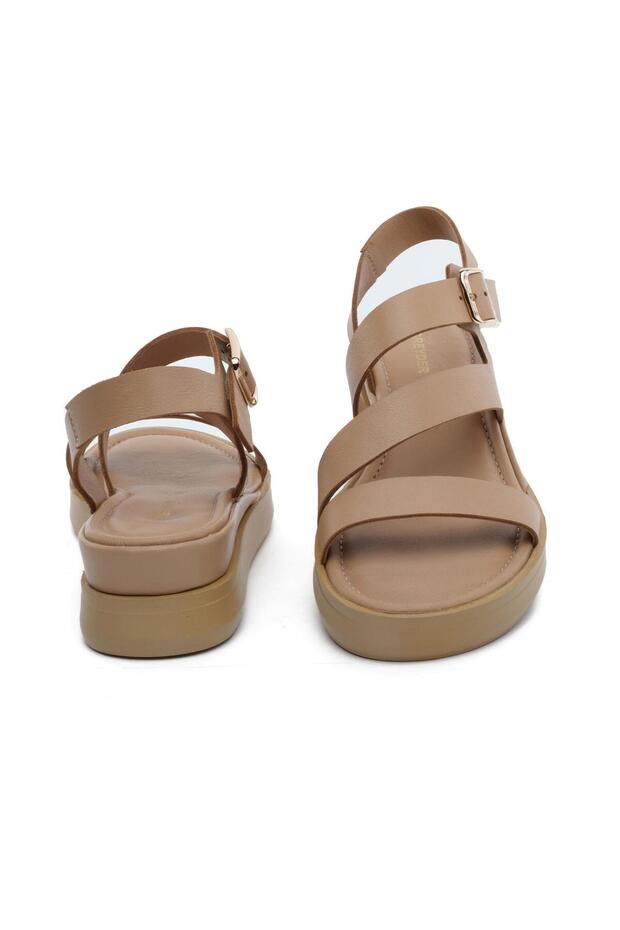 59265 Vizon Hakiki Deri Kadın Sandalet - 6