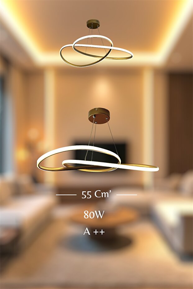 Modern Eskitme Karçiçeği Model Tek Renk Led ( sarı) Avize - 4