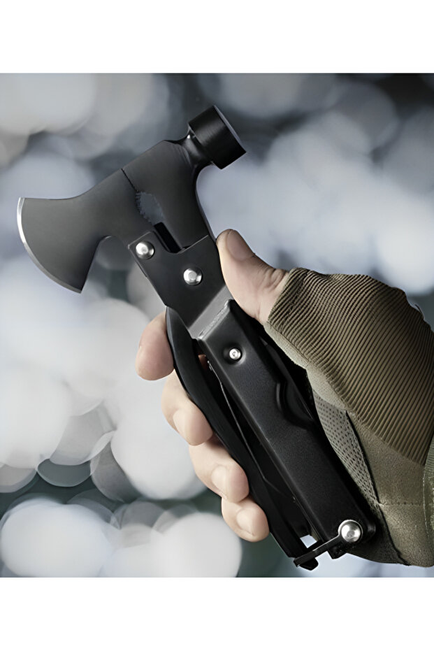 idealSTORE Professional Multifunctional Tool, Includes 17 Different Tools, Axe, Pliers, Pickaxe - 4