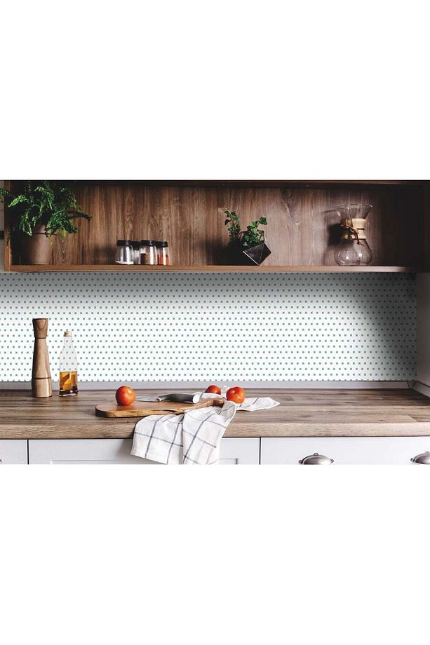 Kendinden Yapışkanlı Fayans Kaplama Yonca Desenli Pvc Karo 30x30 Cm (11 ADET) 1m2 - 5