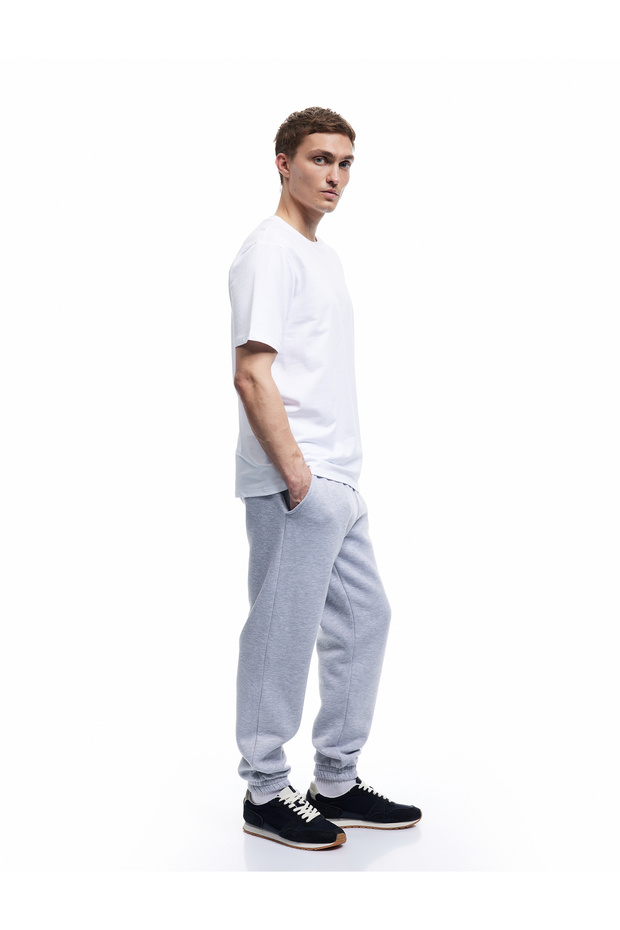 Basic Şardonlu Sweatpants with Lace-Up Waistband