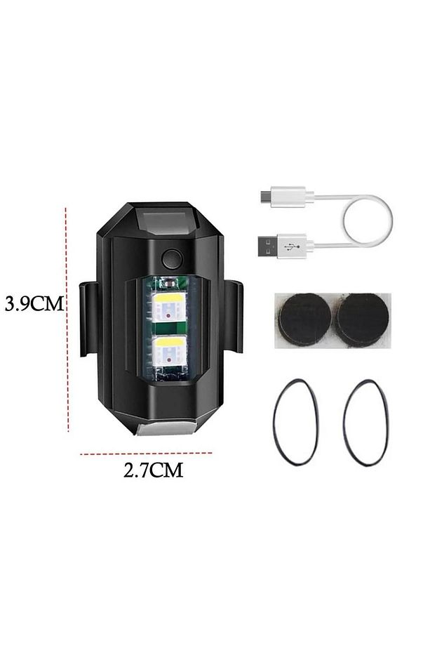 4 Adet Motor Drone Uçak Kanadı Led Şarjlı Kablosuz Mini Led Çakarlı Lamba - 4