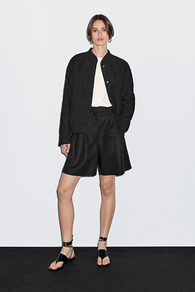 %100 pamuklu oversize bomber ceket - 1