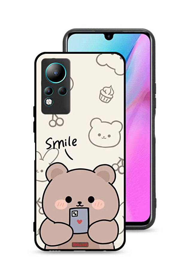 غطاء حماية لهاتف Infinix Note 11 برسومات الدب المبتسم