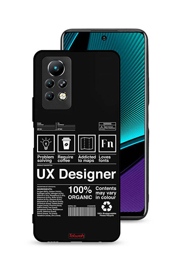 غطاء حماية لجهاز Infinix Note 11 Pro، ملصق مصمم تجربة المستخدم