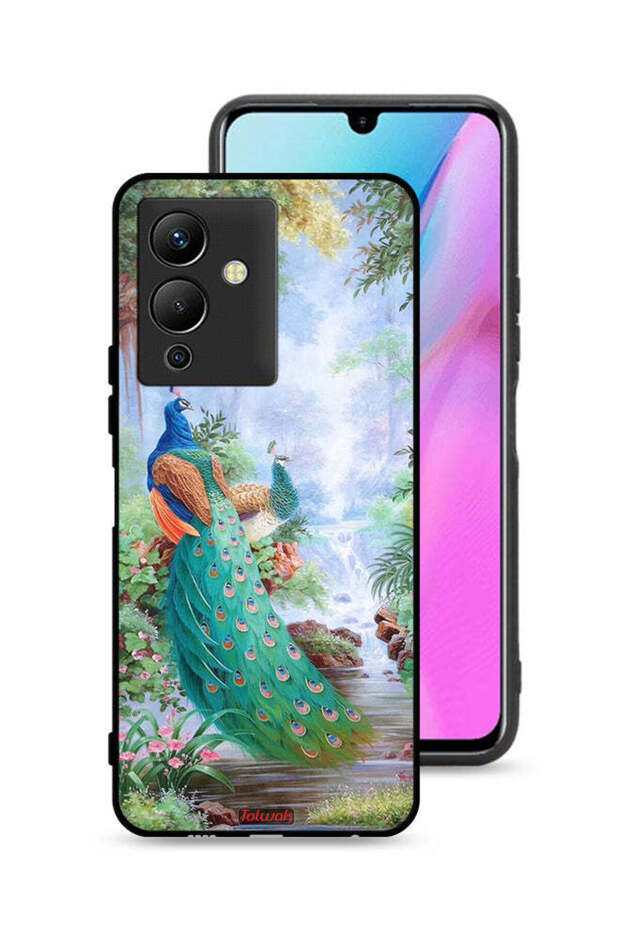 غطاء حماية لجهاز Infinix Note 12 5G بنقشة الطاووس