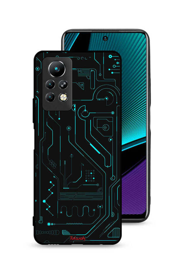 غطاء حماية لهاتف Infinix Note 11 Pro، دوائر فنية رقمية، تصميم بسيط، شاشات متعددة