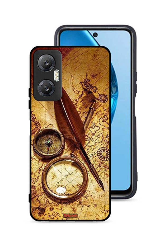 غطاء حماية لهاتف Infinix Hot 20 5G بتصميم بوصلة عتيقة