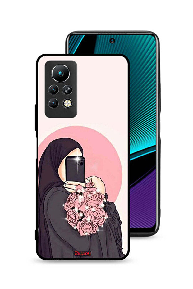 غطاء حماية لهاتف Infinix Note 11 Pro بتصميم فن التقاط صور سيلفي مع حمل الزهور
