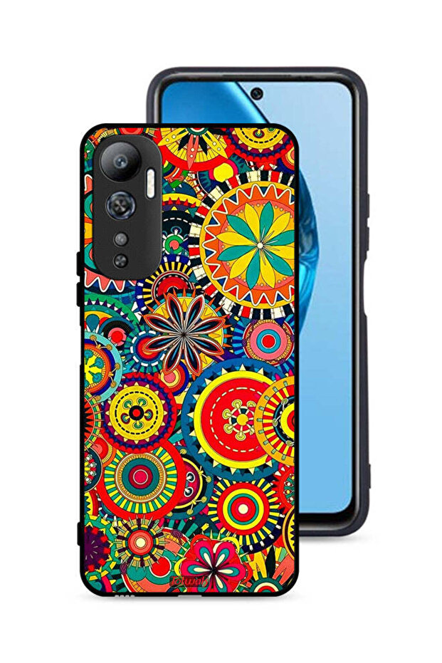 غطاء حماية لهاتف Infinix Hot 20 4G بنمط ماندالا ملون