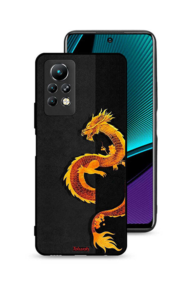 غطاء حماية لهاتف Infinix Note 11 Pro بنقشة فن التنين