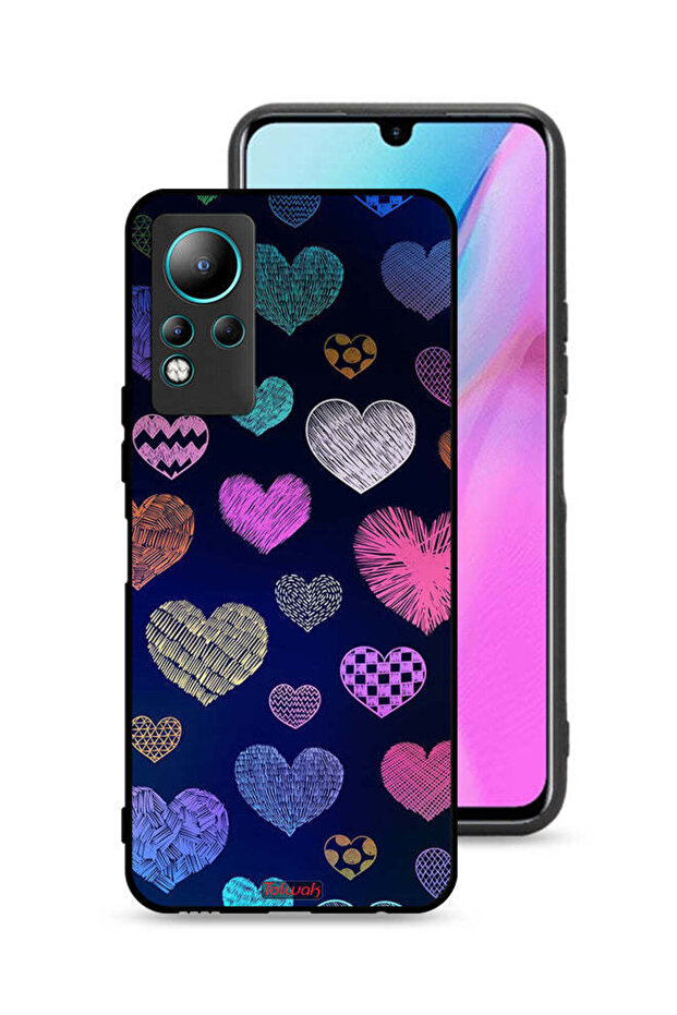 غطاء حماية لهاتف Infinix Note 11 بنقشة قلوب داجا