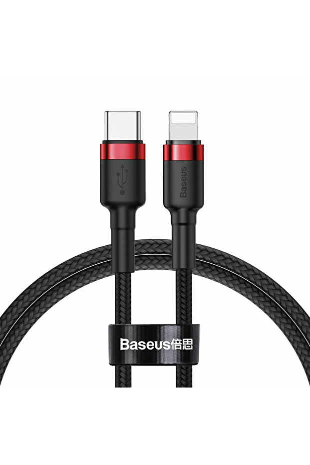 Type-C to Lightning data cable, PD 18W, 1m, Cables - Red Black - 1