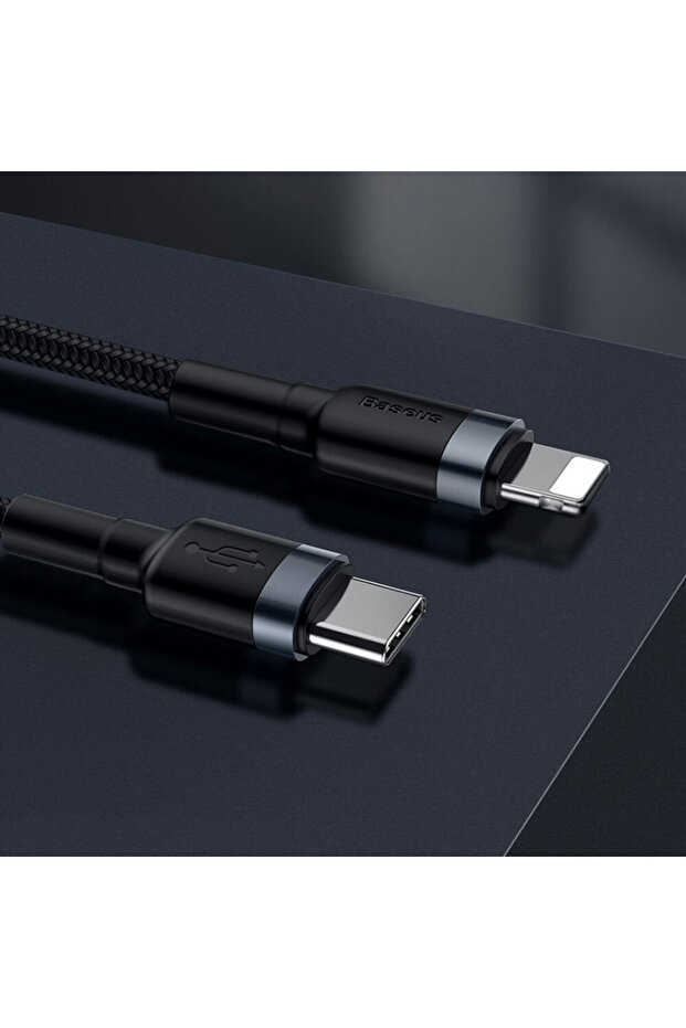 Type-C to Lightning data cable, PD 18W, 1m, Baseus Cables - Black Gray - 7