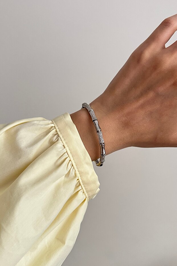 Taşlı Model Çelik Bileklik - 1