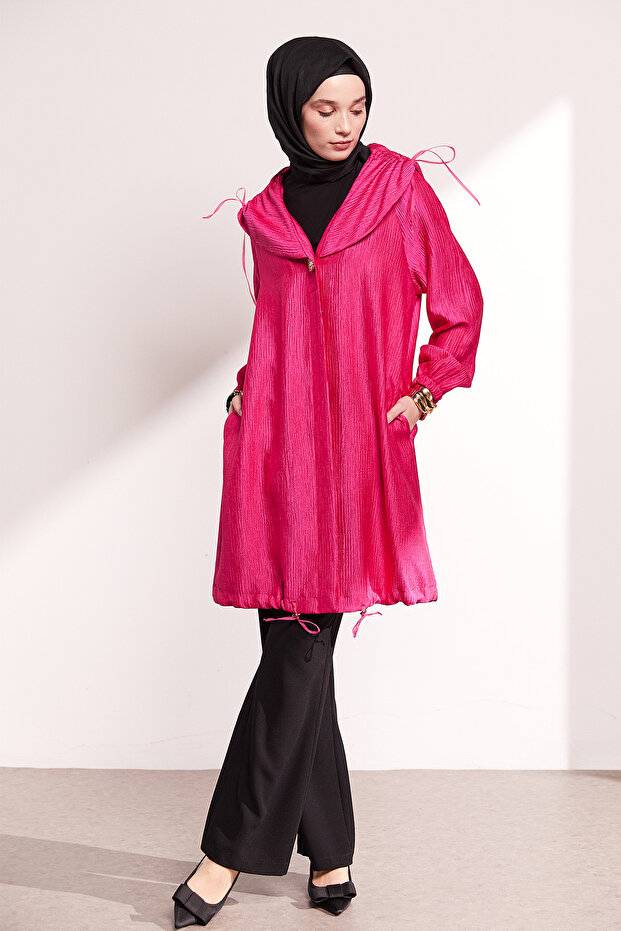 Düğmeli Jakarlı Kap - 3