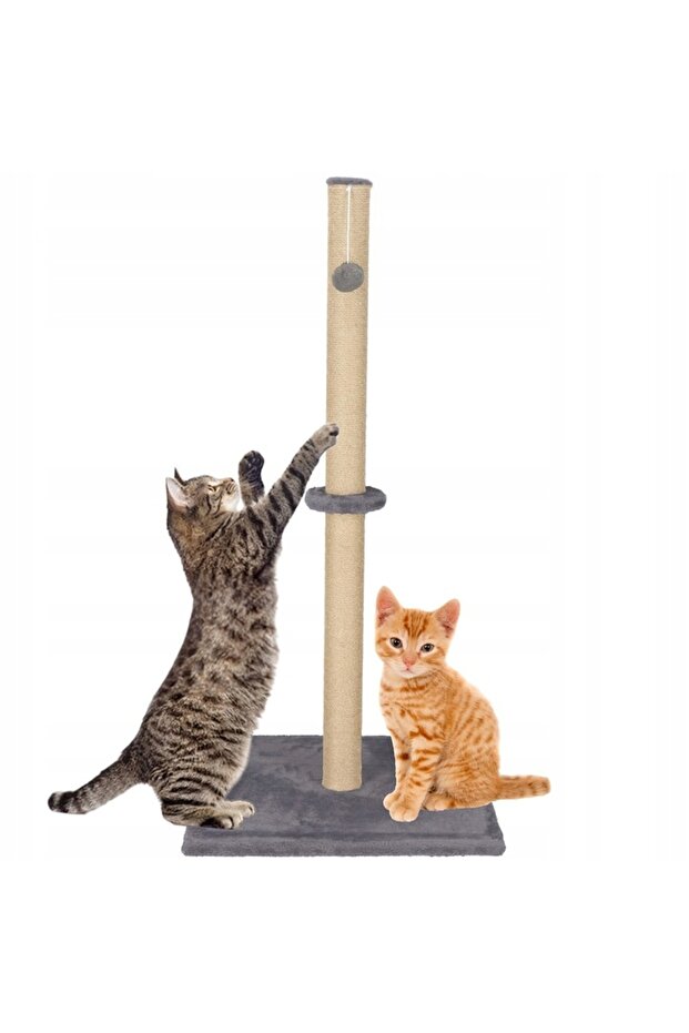 Cat play set with scratching area and rope, 75 cm, dark gray - 1