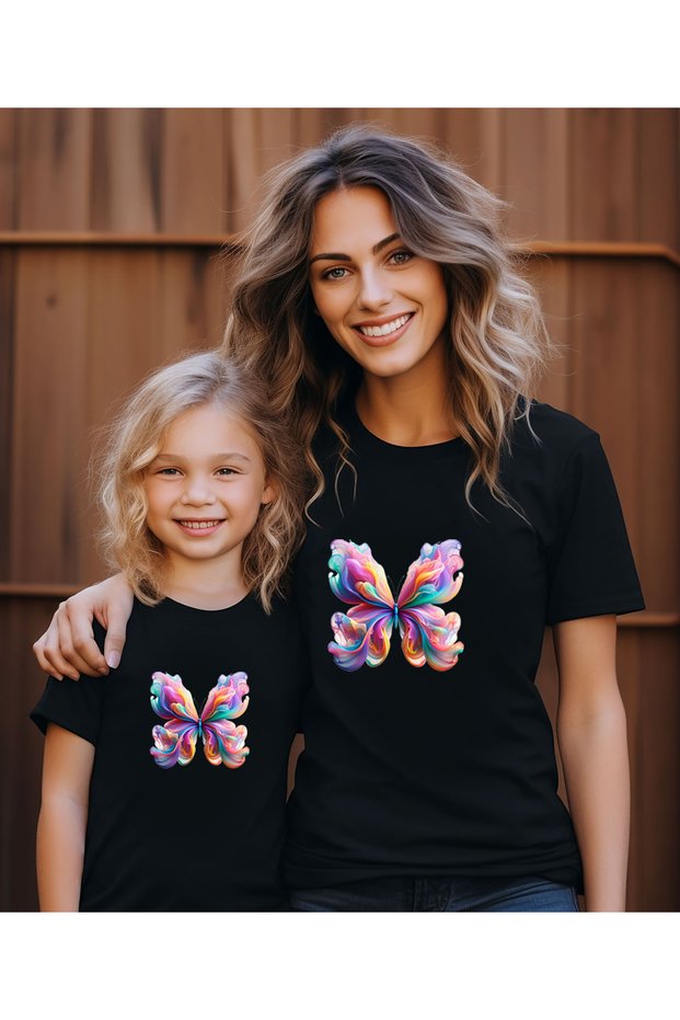 Mother-Daughter Printed Combination T-Shirt (Single Product, Add 2 Pieces to the Cart for Combination)