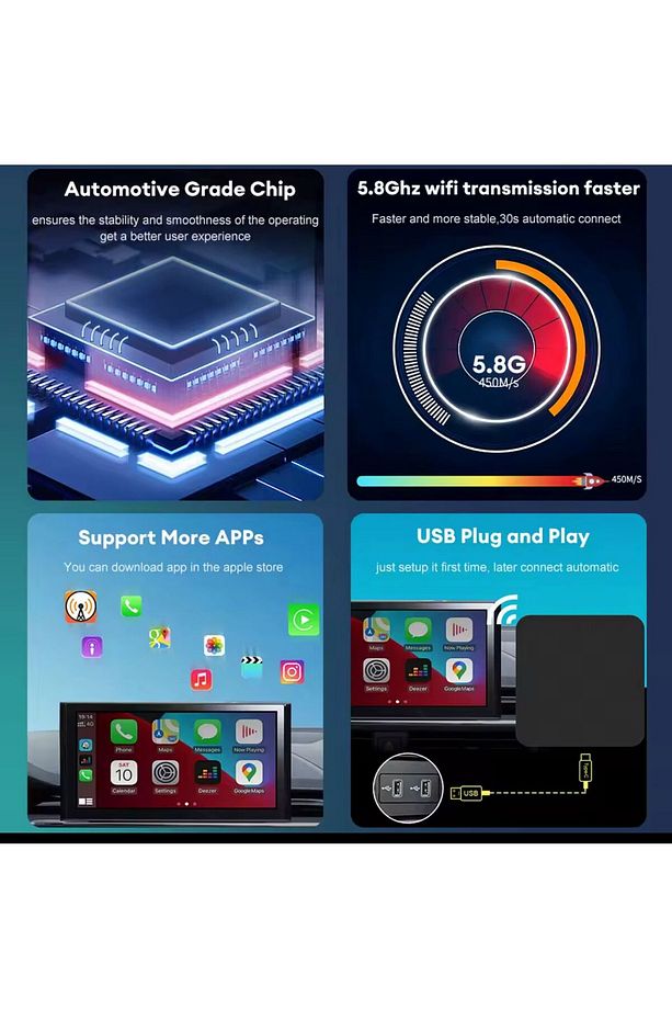 Kablosuz Car play ve Android Auto Adaptör - 2