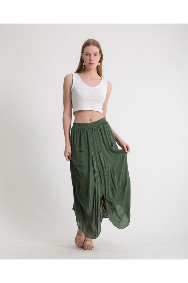 Women's Cotton Fabric Shalwar Skirt with Double Pockets