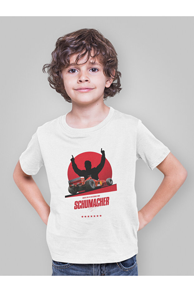 Michael Schumacher 7 Championships White Kids T-Shirt