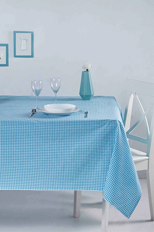 مفرش طاولة بوتيكاري أزرق 160×160 سم