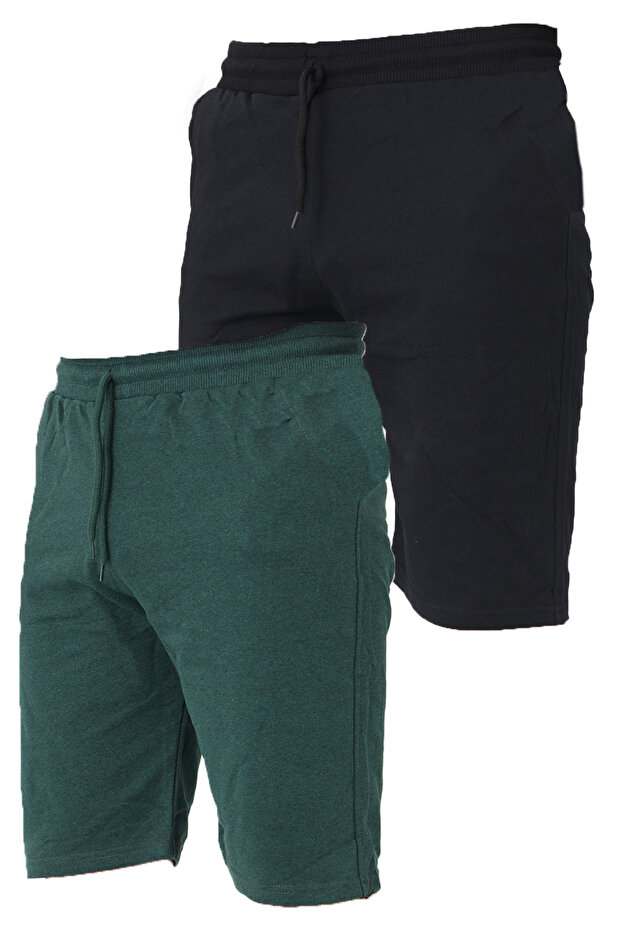 2 Thread Knitted Cotton Men's Shorts 2 Pieces