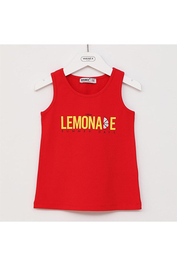 Girl's Zero Sleeve Single Jersey T-Shirt - 31251 - Red
