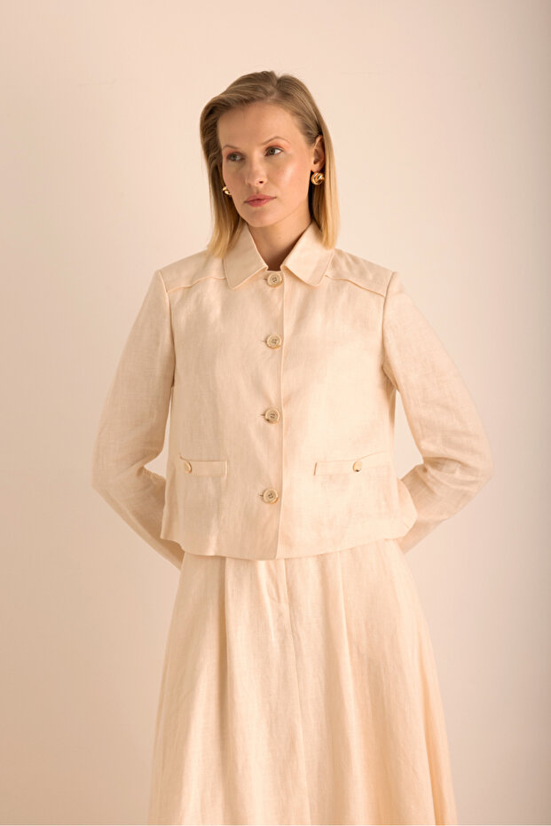 Keten Kısa Ceket - 3