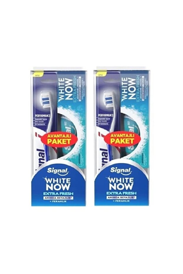 White Now Extra Fresh Diş Macunu 50 Ml + Diş Fırçası x 2 Set - 1