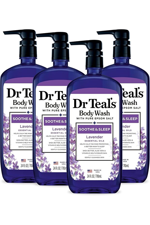 Dr. Teal's Ultra Moisturizing Body Wash with Lavender, 24 Fluid Ounce (Pack of 4)