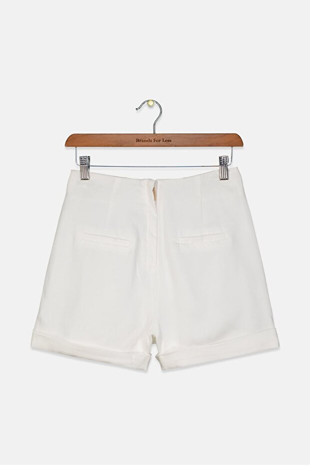 Kid Girls Solid Basic Shorts, White - 2