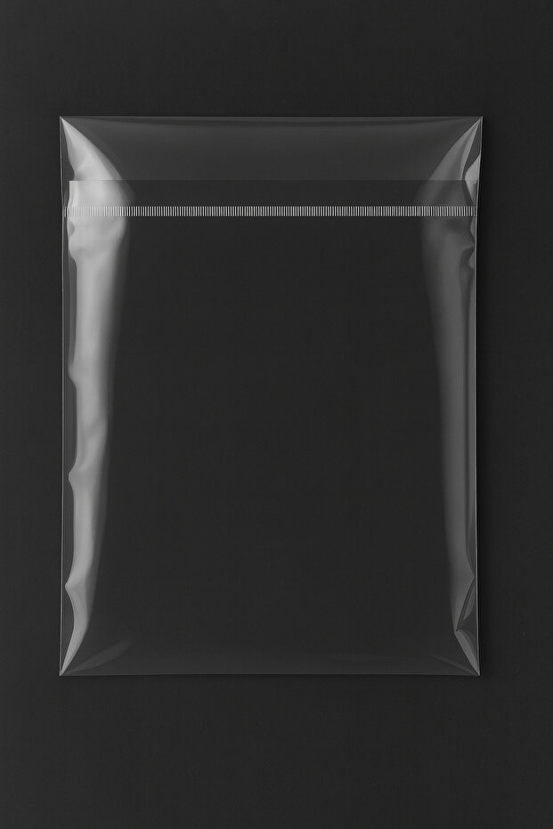 50x70 Cm 50 Adet Şeffaf Bantlı Opp Poşet Yapışkanlı Jelatin Çeyiz Poşeti Parlak Hediye Poşeti - 2