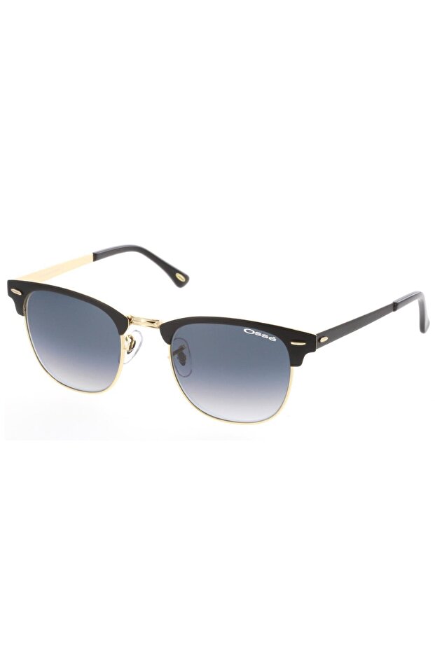 Women's Gold-Blue Organic Gradient (Uv) Glass Steel Closed Frame Oval - Round Sunglasses Os3420