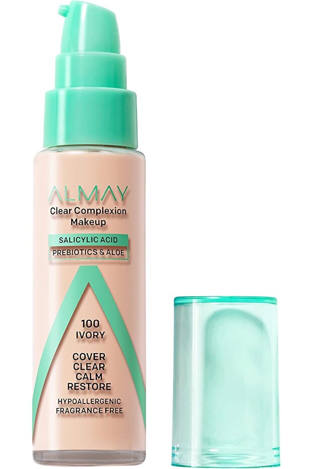 Clear Complexion Acne Foundation Makeup with Salicylic Acid - Medium Coverage - Ivory