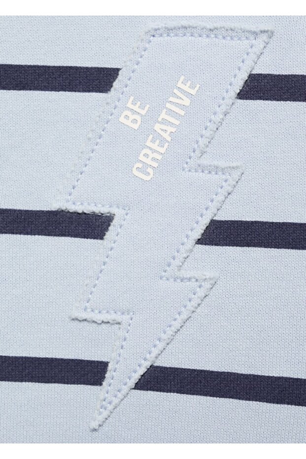 İşlemeli çizgili sweatshirt - 6