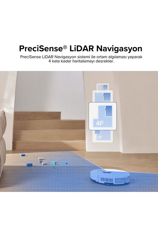 S8 Sonic – Lidar Navigasyonlu, 6000 Pa Emiş Gücü, Premium Akıllı Robot Süpürge - 6