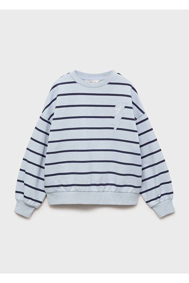 İşlemeli çizgili sweatshirt - 3