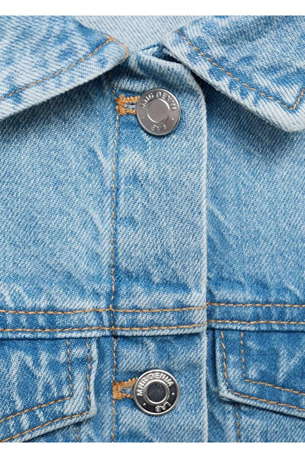 Düğümlü denim elbise - 6