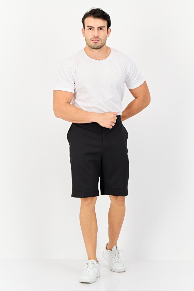 شورت تشينو سادة للرجال، أسود - 3