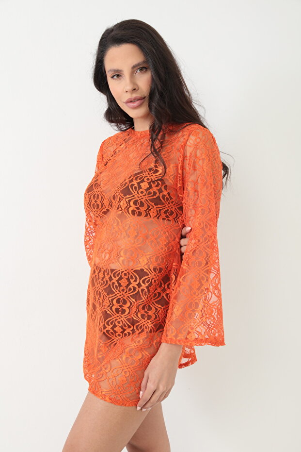 Open Back Lace Dress - 6