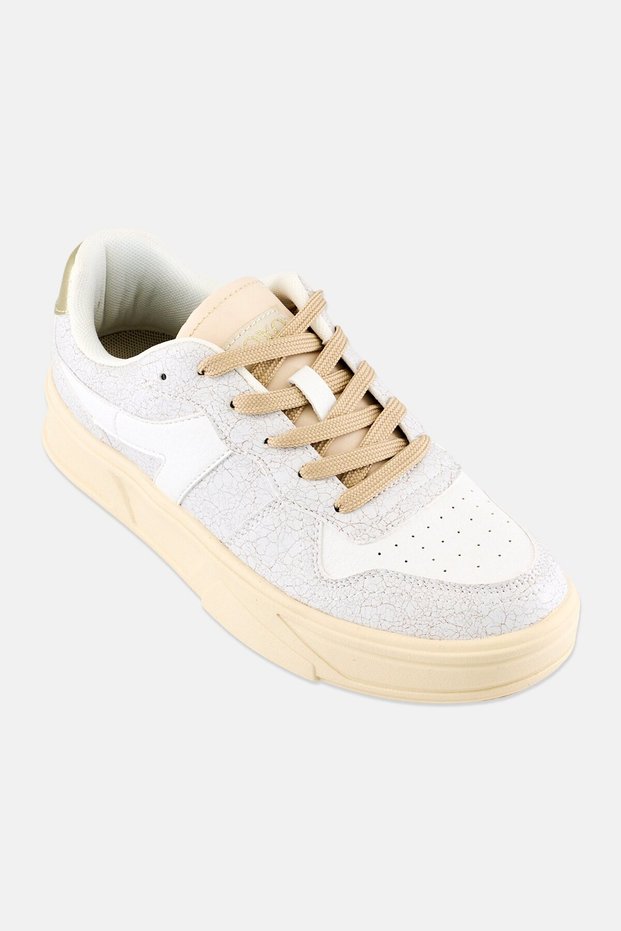 Women Synthetic Lace Up Casual Shoes, Off White
