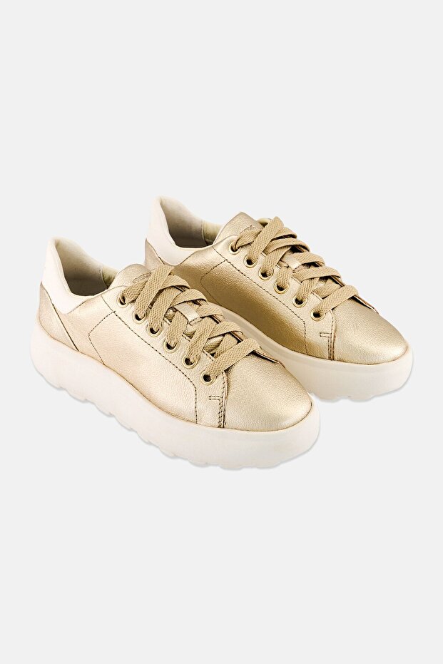 Women D Spherica Lace Up Casual Shoes, Gold