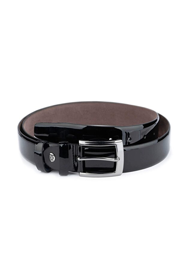 Classic Vegan Men's Belt High Quality Trouser Belt with Silver Buckle 3.5 cm