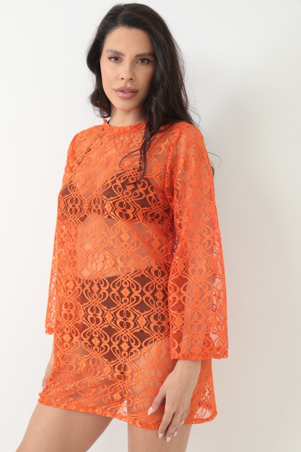 Open Back Lace Dress - 5